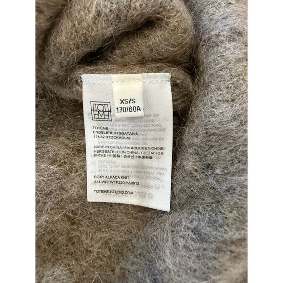 NWOT Toteme Boxy Signature Women's Sweater Knit S Alpaca Brown Melange Sherpa - Picture 4 of 10